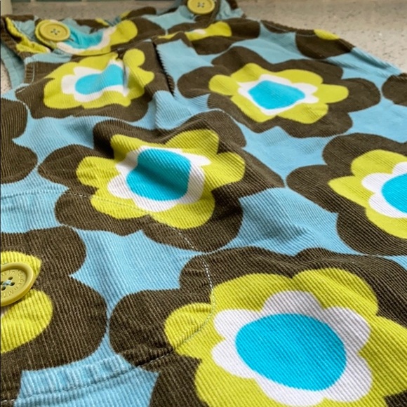 Mini Boden Girls Big Floral Fully Lined Corduroy Dress 3-4 - Picture 8 of 11